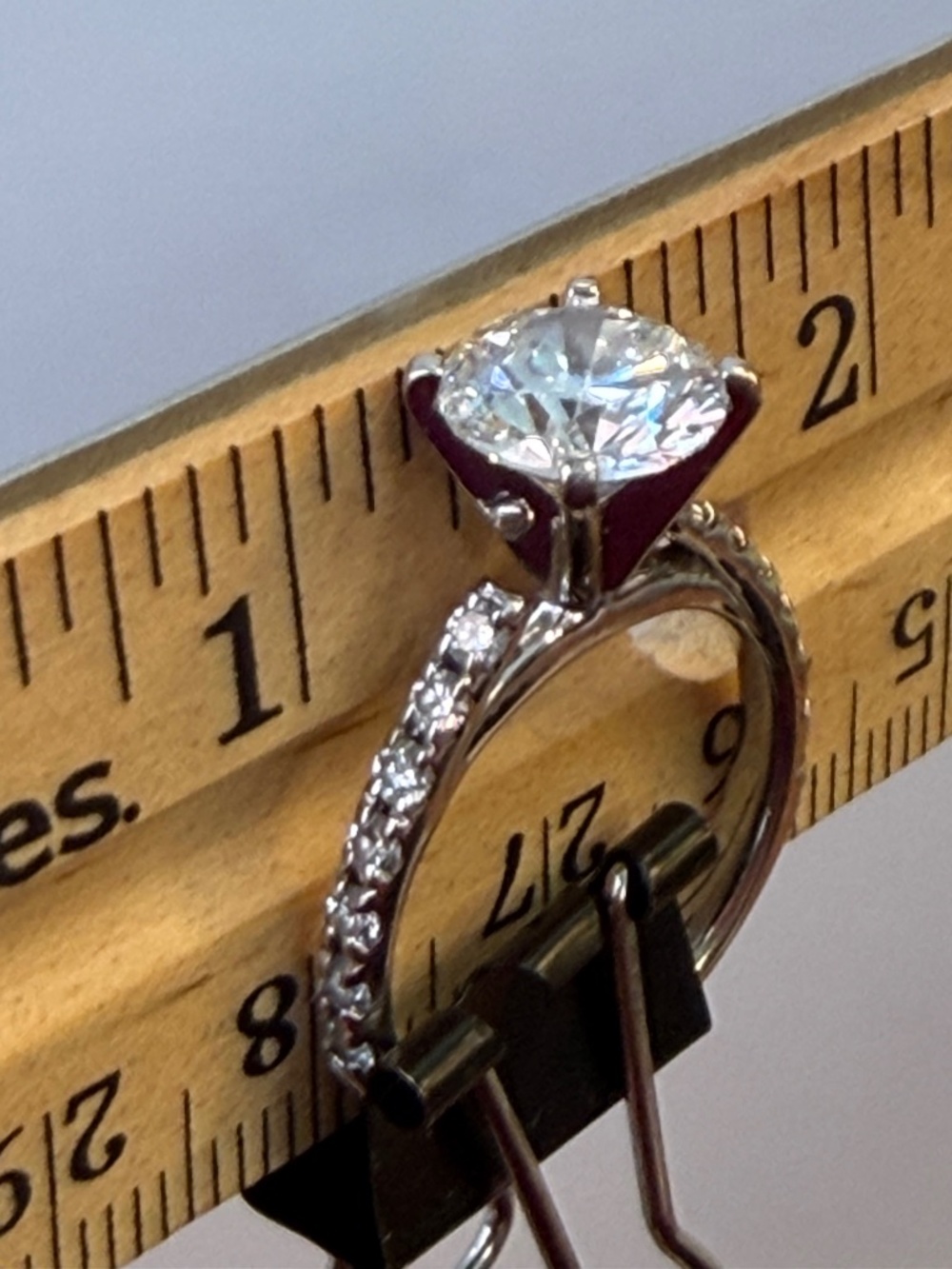 Lab created diamond engagement ring